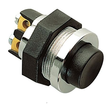 Maxter – Bouton poussoir 12V – Montage à vis – Métal – 25A pour circuits électriques – Diamètre encastrement 22,2 mm