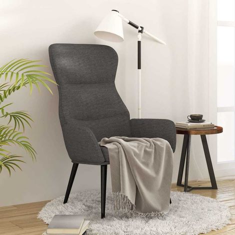 Chaise de relaxation Fauteuil relax - Gris foncé Tissu BonneVie-15058 (1/5)