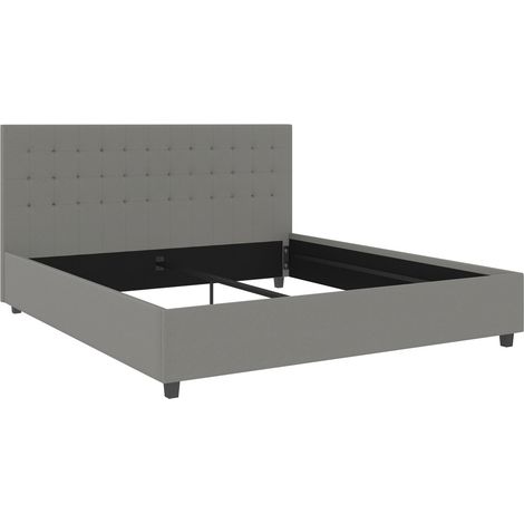 Emily-Lit 180x200 cm en tissu gris clair