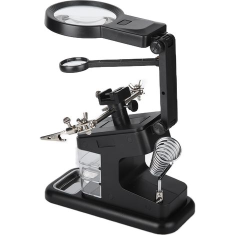Loupe de bureau TH‑7026 avec éclairage LED, idéale pour soudure et travaux de précision, grossissement 3X à 25X (1/5)