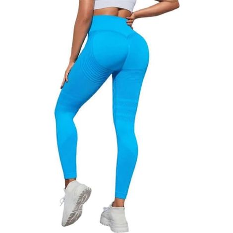 Leggings anticellulite 3D, vita alta, sollevamento glutei, allenamento addominale, leggings anticellulite per allenamento in palestra, azzurro chiaro, azzurro chiaro L, azzurro chiaro (1/5)