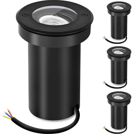 4 Spot encastrable extérieur, Orientable GU10, IP67 Étanche, Acier inoxydable, Pour jardin, Allée (1/5)