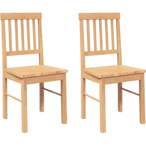 Sedie da Pranzo 2 pz in Legno Massello di Hevea vidaXL