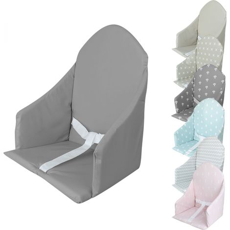 Coussin d'assise universel Miam avec harnais pour chaise haute bébé - Gris foncé uni - Monsieur Bébé