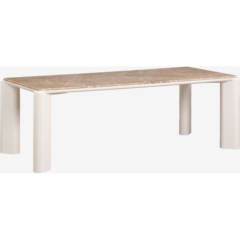 Mesa de comedor rectangular 220x100 cm en MDF y mármol Zanzibar SKLUM       