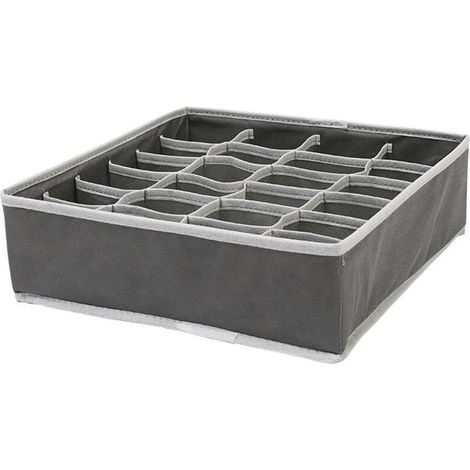 Faltbarer Schubladenorganizer aus Vliesstoff für Unterwäsche, BHs und Socken. Platzsparender Organizer mit Fächern (Beige). (1/5)