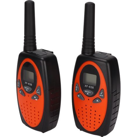 Lot de 2 talkies-walkies sans fil portables, 0,5 W, portée de 3 km, orange, jouet radio bidirectionnel pour enfants (Allemagne) (1/5)