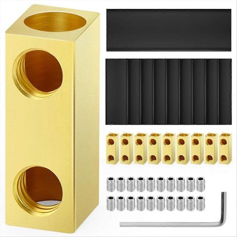 Lot de 10 bornes de connexion rapide carrées 4 AWG 60 A, connecteur de fil (1/5)