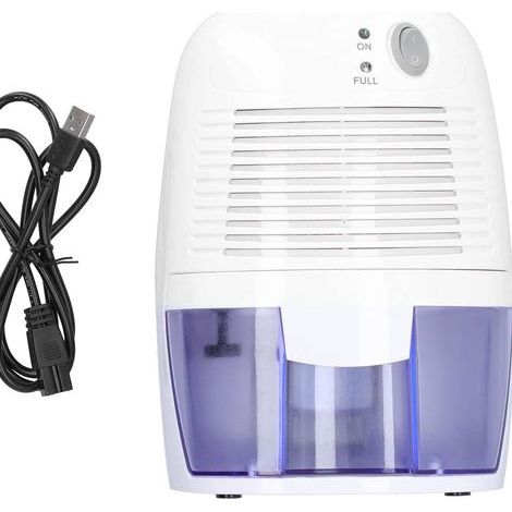 Deshumidificador portátil, bajo consumo energético, funcionamiento ultrasilencioso, capacidad de 500 ml, color blanco (1/5)