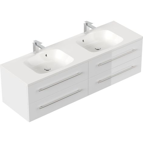 Badmöbel Colossos 160 SoftClose weiss hochglanz (1/5)