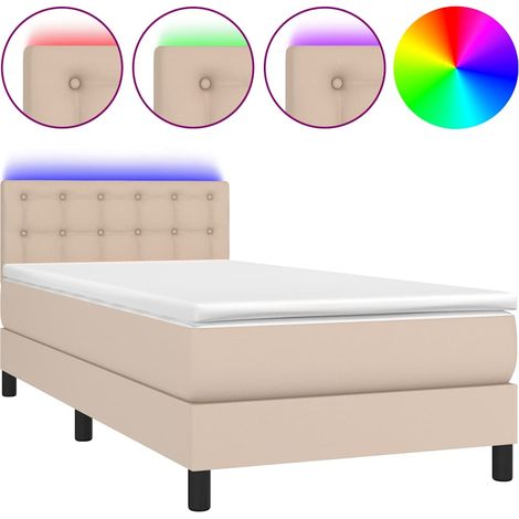 Maison Exclusive - Sommier à lattes de lit avec matelas LED Cappuccino 100x200 cm (1/5)
