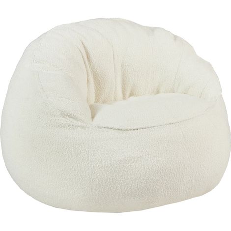 Poltrona pouf conchiglia in Tessuto bouclette Bianco - FONADO (1/4)