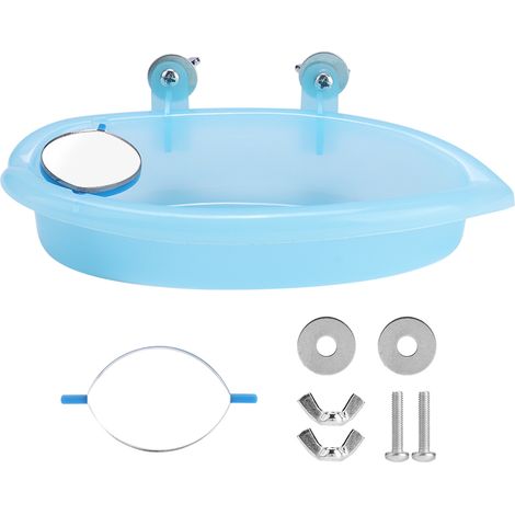 Boîte de bain pour perroquet et oiseau, jolie boîte de bain avec miroir, Cage, accessoire de jouet, bleu (1/5)