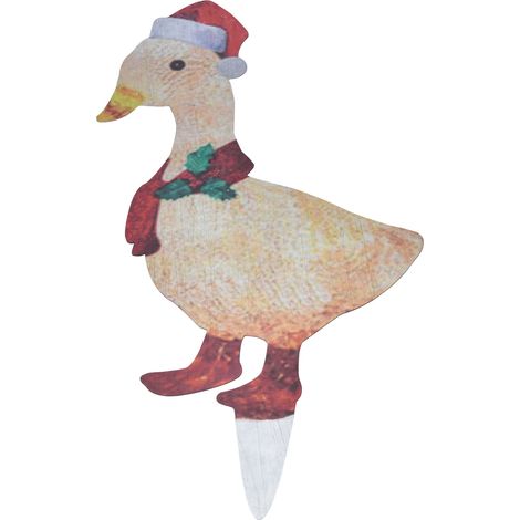 Canard décoratif lumineux en métal, piquet de jardin avec guirlande lumineuse décorative, pour ornement extérieur (1/5)
