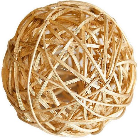 10 boules en osier rotin Takraw déco table mariage fête Noël, diamètre 5 cm, lot de 10 pièces pour ornement festif (1/5)
