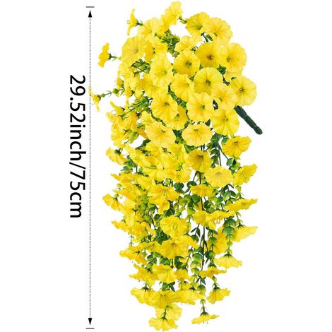 2 magnifiques fleurs de gloire du matin en soie artificielle pour décorations printanières et estivales extérieures - Réalistes, résistantes aux UV et durables (lot de 2) (1/5)