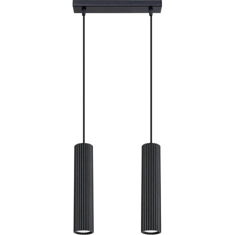 Lámpara colgante Moto negro, 2 luces (1/5)