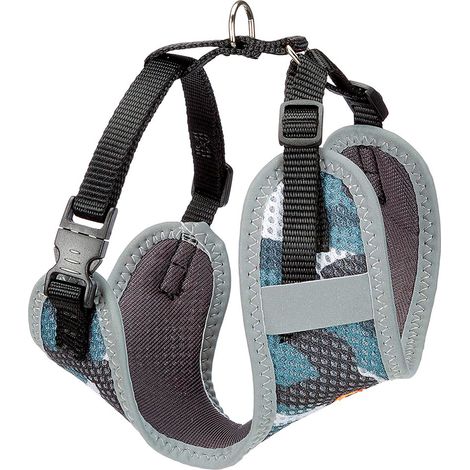 Ferplast NIKITA P FASHION Pettorina tecnica in nylon traspirante per cani. Cuciture riflettenti. In varie misure e colori.. Variante XS - Misure: A: 19-26 cm B: 28-40 cm 10 mm - Azzurro