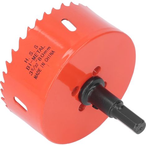 Scie cloche HSS avec mandrin 80 mm, denture acérée, pour le perçage de métaux tendres et de bois. (1/5)