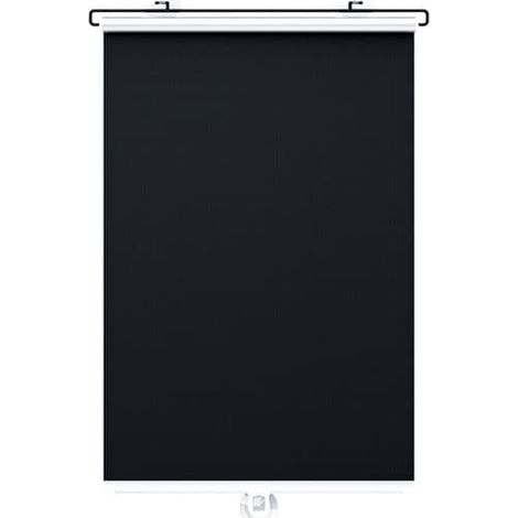 Store enrouleur sans perçage 50x125cm — store occultant noir en PVC pour balcon, chambre ou bureau, pare-soleil rétractable à ventouses (1/5)