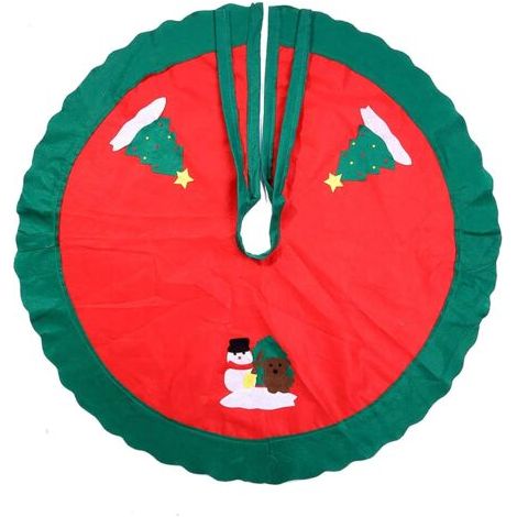 Christmas Tree Skirt 90cm - Tree Base Decoration, Home Party Ornament, Red Apron Carpet Covers Tree Stand (1/4)