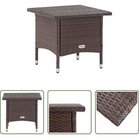 vidaXL Rattantisch - Beistelltisch Braun 50x50x47 cm Poly Rattan (1/5)