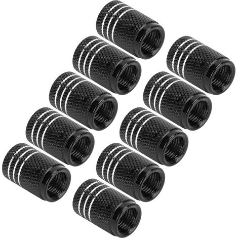 10 universelle schwarze Totenkopf-Reifenventilkappen für Autos, SUVs, Motorräder, LKWs, ATVs - 10 Stück Radventilkappen (1/5)