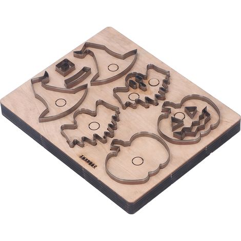 Emporte-pièce cuir Halloween chapeau fantôme citrouille matrice découpe acier alliage bois bouleau 18,5x15x2,3 cm DIY scrapbooking bijoux (1/5)