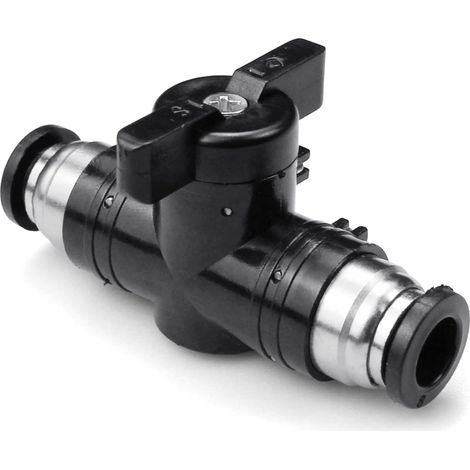 1 pièce Robinet pneumatique 2 voies, tige en cuivre nickelé, étanche, pour tube 8 mm, -20 °C à 120 °C, 1 MPa (1/5)