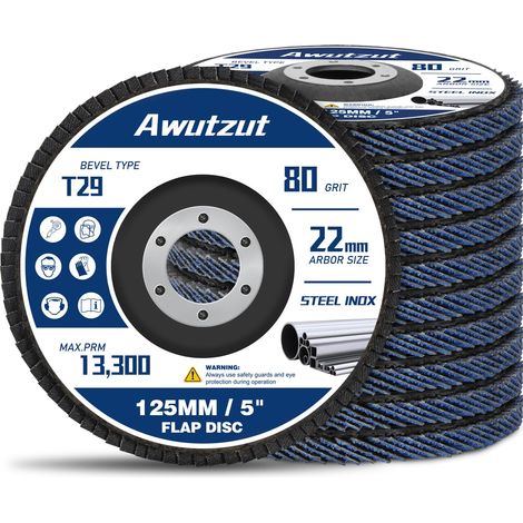 Disque Lamelles 125MM Abrasif Meuleuse Grain 80 pour Meuleuse d’angle 10PCS (1/5)
