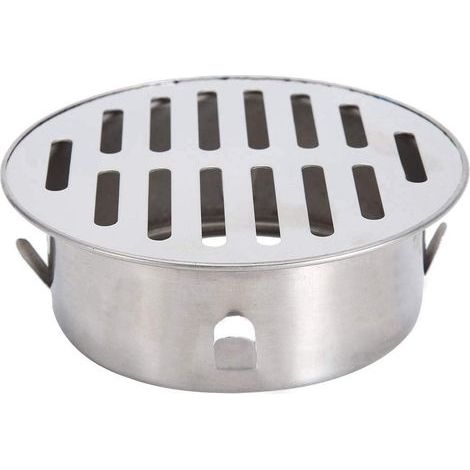 Siphon de Sol, Balcon en Acier Inoxydable Évier Rond Anti-Blocage Siphon de Sol Amovible pour Jardin Extérieur Tuyau d'Évacuation Tuyau d'Échappement Toit Balcon Utilisation(110 Flat Mouth) (1/5)