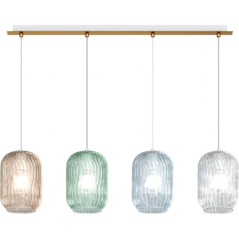 Lampadario moderno top light tender 1181 os s4 r mc e27 led vetro sospensione