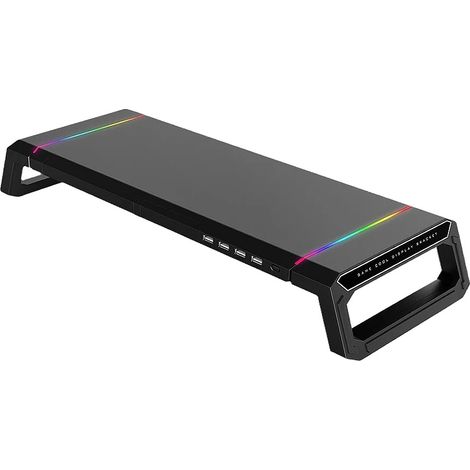 Support de Moniteur, Design Ergonomique, Connectivité USB 3.0, noir (1/2)