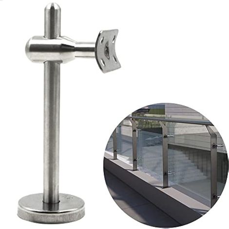 Support de main courante réglable en acier inoxydable pour escaliers, couloirs et salles de bains, argent (1/5)