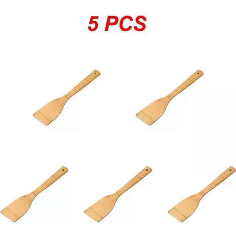 HONORNIC - Lot de 5 spatules en bambou naturel pour la cuisine