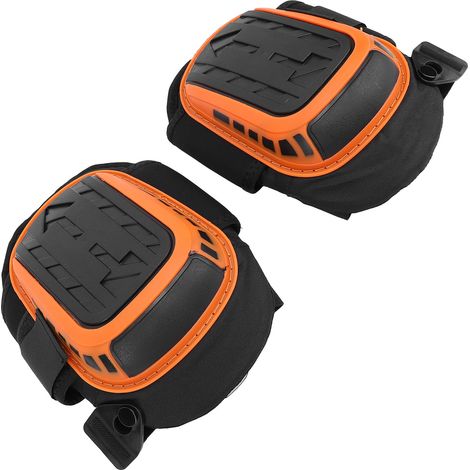 Genouillères de travail renforcées pour pose de revêtement de sol, mousse épaisse, coque dure en silicone, protection professionnelle, orange (1/5)