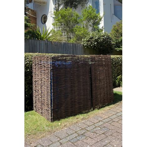 Trash Can Fence Wicker Privacy Fence (1/3)