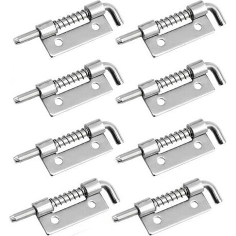 Set mit 8 Edelstahl-Federriegeln 304, kompakte, rechts öffnende Edelstahl-Riegel 304 für Türen, Schränke oder Behälter