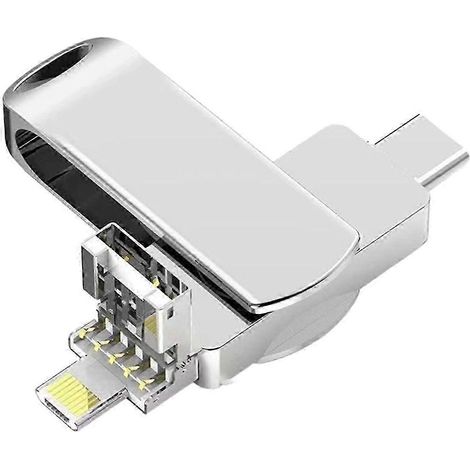 Clé USB 3.0 OTG Type C 256 Go pour iPhone 15, iPhone 14, iPhone 13 et iPhone 12 carte mémoire externe pour smartphone et tablette (256 Go). (1/4)