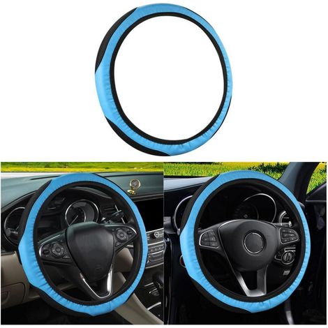 Lenkradabdeckung Mikrofaser Leder Blau Atmungsaktiv Anti-Rutsch für Auto SUV LKW (1/5)
