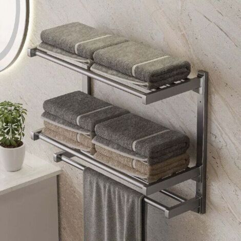 Étagère Porte Serviette Mural à 3 niveaux，50cm