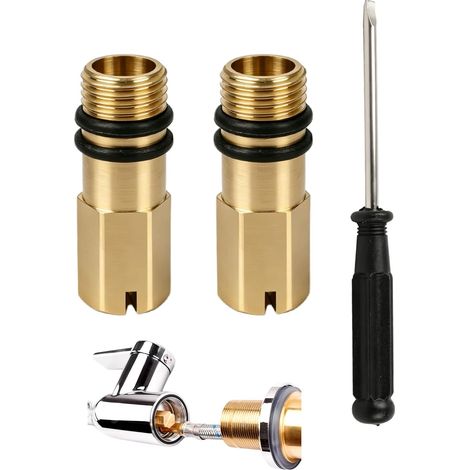 2pcs bouchon flexible, Bouchons Obturateurs M10 en Laiton - 2 Pièces pour Entrées d’Eau Chaude et Froide, Bouchon Fileté de 10 mm (1/5)