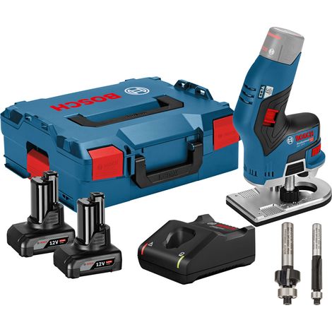 Bosch fresatrice bordi a batteria GKF 12V-8 12 V / 2x 4,0 Ah batteria + caricatore incl. 2x frese in L-Boxx (1/2)