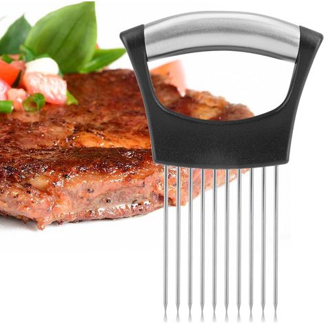 Porte-oignons en acier inoxydable, coupe-fruits, légumes et viandes, trancheuse, éplucheur, hachoir à 10 dents (1/5)