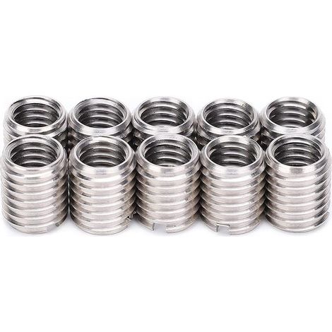 Réducteur de Filetage M10 à M8, Conversion M10 à M8 10 Pièces Insert écrou Filetage Réparation Manchon Fileté Douille Vis Réduction Outil de Conversion Adaptateur M10 à M8 (1/5)
