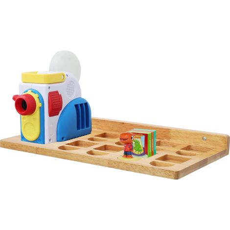 étagère murale pour livres de projection, personnages audio Play, étagère de rangement et organiseur pour tout-petits, filles et garçons, chêne (1/5)