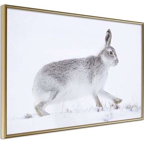 Affiche Murale Encadrée "Escape in the Snow" 45 x 30 cm Or