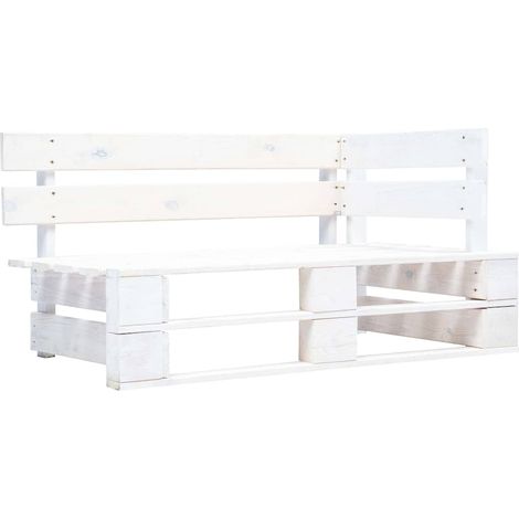 Maison Exclusive - 2-Sitzer-Palettensofa Weiß Imprägniertes Kiefe (1/5)