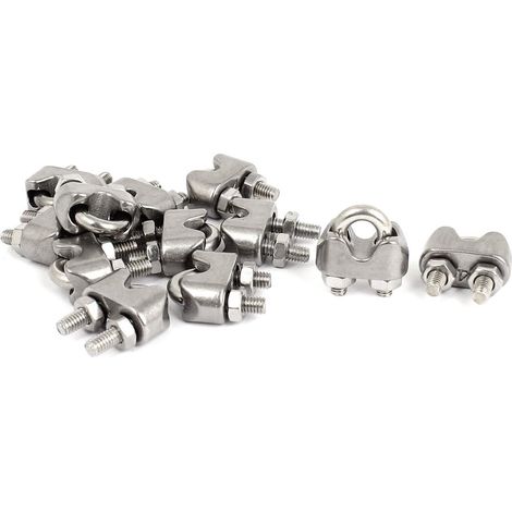 4mm 5/32' 'Edelstahl Drahtseil Cableschellen Clips Verschluss Montage 12 pièces