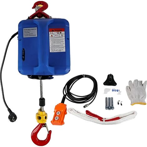 Treuil Électrique, Capacité de 500 kg, Hauteur de Levage de 7,6 m, Vitesse de Levage de 4,8 m/min, Moteur de 1500W, Télécommande Sans Fil (1/5)